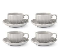 H&h Lot de 4 tasses t lotus gris cc220