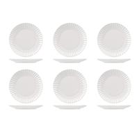 H&H Lot de 6 assiettes à fruits lotus blanc 21 cm