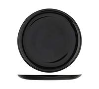 H&H - Lot de 6 assiettes à pizza, Premiere, assiette multi-usage, Vaisselle de table, Assiettes uniques, Hors-d’œuvre, Opale, Noir, diamètre 32 cm