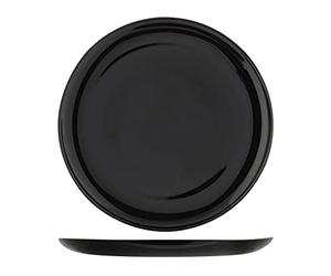H&H - Lot de 6 assiettes à pizza, Premiere, assiette multi-usage, Vaisselle de table, Assiettes uniques, Hors-d’œuvre, Opale, Noir, diamètre 32 cm