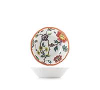 H&H, Lot de 6 assiettes creuses en mélamine décorées - Collection Blossom | Ø 19 cm | Design floral avec bord coloré | Résistants, incassables, parfaites pour l'extérieur, camping, terrasse, jardin