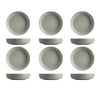 H&H Lot de 6 assiettes creuses pearl 19 cm gris