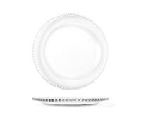 H&H Lot de 6 assiettes en verre rond collier 34 cm