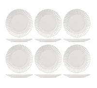 H&H Lot de 6 assiettes plates lotus blanc 27 cm