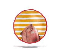 H&H - Lot de 6 assiettes plates Marea en mélamine décorée | Ø 28 cm | Design marin bleu et blanc | Résistantes, légères, lavables au lave-vaisselle