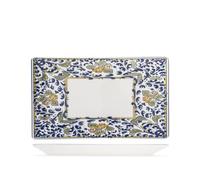 H&H Lot de 6 assiettes rectangulaires Florence - 25 x 15 cm - Assiettes en porcelaine élégantes et résistantes - Idéales pour entrées, desserts et collations - Lavables au lave-vaisselle et au