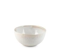 H&H Lot de 6 bols en Stoneware Yucatan 18 cm - Couleur blanche - Design minimal avec effet réactif et texture matières - Parfait pour les soupes, salades et contours - Convient également à la