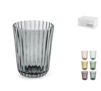 H&H Lot de 6 verres Emily couleurs assorties cc240