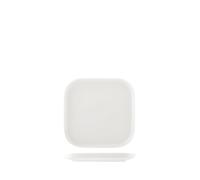 H&H Madrid Assiette en Porcelaine Blanche, 16 cm