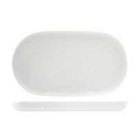 H&H Madrid Lot de 6 Assiettes en Porcelaine, Blanc, Ovale, 31 c,
