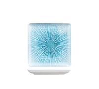 H&H Neptune Assiette en Porcelaine 19 cm, Design Moderne et élégant, Bleu dégradé