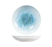 H&H Neptune Assiette Multi-usages en Porcelaine, 25 cm, pièce maîtresse, Design Moderne et élégant, Bleu parfumé