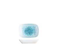 H&H Neptune Soucoupe rectangulaire en Porcelaine, 14 cm, Design Moderne et élégant, Bleu parfumé