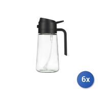 H&H Oliera Spray En Verre Noir 0,47 Lt, 6 Pièces