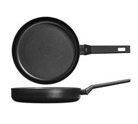 H&H All Blacks Poêle en aluminium avec revêtement anti-adhésif Pfluon, 28 cm, revêtement intérieur en nid d'abeille, induction