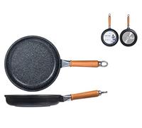 H&H Padella Bassa antiaderente Pietra manico in Legno cm24 p
