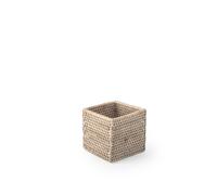 H&H Panier À Couverts En Rattan Blanchi Carré 11x10,5h