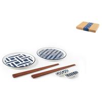 H&H Paquet De 8 Pièces Sushi Tsubaki En Porcelaine Décorée 15 Cm
