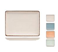 H&H Pearl Assiette en porcelaine rectangulaire, couleurs assorties, 20 x 27 cm