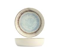 H&H Piatto Fondo Sky In Stoneware Azzurro E Marrone Cm 20