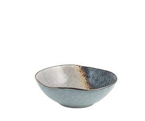 H&h piatto in stoneware crackle - fondo 17,5cm