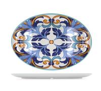 H&H Piatto ovale in melamina decorata dimensioni 53 x 37.5 x 3 cm