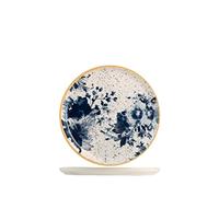 H&h piatto pane indigo in stoneware beige e blu cm 14