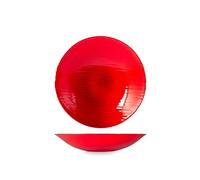 H&H Pièce maîtresse en verre effet soie rouge - Décoration élégante pour table, Ø 30 cm, design raffiné