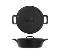 H&H Pirofila 2 Manici In Stoneware Tond22Xh6,5 Con Coperchio