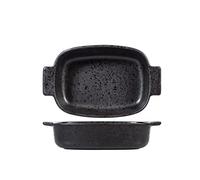H&H pirofila rettangolare in Stoneware Nero cm 19x14x5h