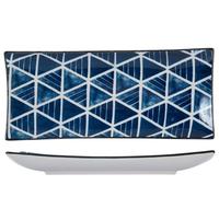H&h Plat Rectangulaire Blue Impressions Orientales 11.5x27cm