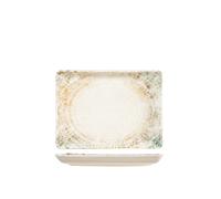 H&H Plat Rectangulaire En Porcelaine, 17X23Cm, Multicolore
