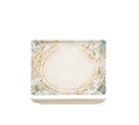 H&H Plat Rectangulaire En Porcelaine, 20X27Cm, Multicolore