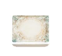 H&H Plat Rectangulaire En Porcelaine, 22X30Cm, Multicolore