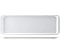 H&h vassoio con bordo in melamina cm40x20x2 bianco