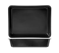 H&H Plateau avec Bord, Plastique, Noir 40x30x8 cm