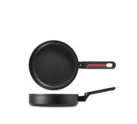 H&H Poêle antiadhésive Voyage 22 cm - Revêtement Pfluon, design élégant, adapté pour induction, signée Bruno Barbieri