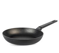 H&H Poêle Titan Ø32 cm en aluminium noir - Antiadhésif Pfluon sans PFOA, adaptée à l'induction, vitrocéramique et tous les plans de cuisson - Poignée ergonomique, facile à nettoyer