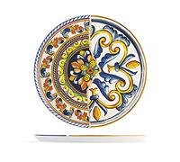 H&H Positano Lot de 6 assiettes à pizza en Stoneware, multicolore, 33 cm