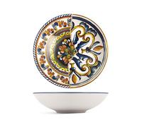 H&h set 6 piatti fondi positano in stoneware decorato cm 20