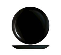 H&h Première Set 6 Assiettes Plates, Verre, Noir, 27 Cm