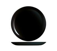 H&H premiere set 6 assiettes plates, verre, noir, 27cm