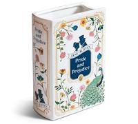 H&H Vase en forme de livre Pride and Prejudice pour fleurs - Grand pot de fleurs en céramique - Décoration de livre Jane Austen - Cadeau et vases en livre #1 - Vase bibliothèque pour fleurs - Édition
