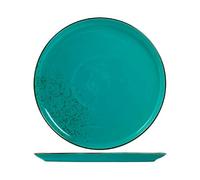 H&H Reactive Lot de 4 assiettes à pizza, Stoneware, bleu clair, 30,5 cm