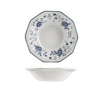 H&H Rose Blue Lot de 6 Assiettes Creuses, Earthware, décorées, 20 cm