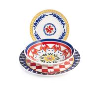 H&H Service De Table 18 Pièces Dolce Vita En Grès Décoré, Multicolore