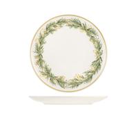 H&H Service De Table 18 Pièces En Grès Décoré Royal, Vert Et Blanc