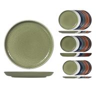 H&H, Service de table 18 pièces Nordic Havana, Stoneware, assiettes plates 26 cm, fonds 20,5 cm, fruits 20 cm, couleurs assorties d'automne