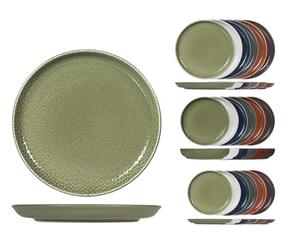 H&H, Service de table 18 pièces Nordic Havana, Stoneware, assiettes plates 26 cm, fonds 20,5 cm, fruits 20 cm, couleurs assorties d'automne