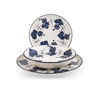 H&H Service de table 18 pièces Provence - En grès décoré - Assiettes plates, creuses et à dessert - Compatible lave-vaisselle & micro-ondes